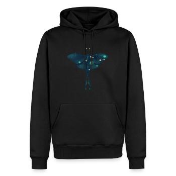 Kosmische Motte - Männer Premium Bio Hoodie - Schwarz - Vorne - Nico (187cm)