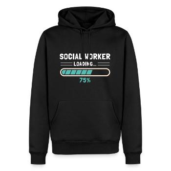 Idée cadeau de travailleur social travailleur social - Sweat à capuche Premium bio Homme - noir - Devant - Nico (187cm)