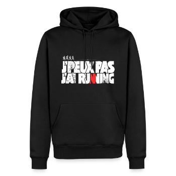 J'peux pas j'ai Running - Sweat à capuche Premium bio Homme - noir - Devant - Nico (187cm)