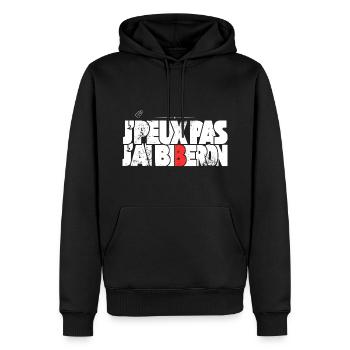 J'peux pas j'ai biberon - Sweat à capuche Premium bio Homme - noir - Devant - Nico (187cm)