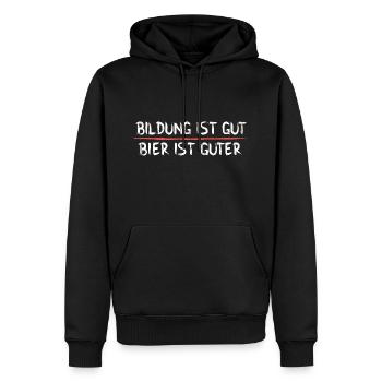 Bier ist guter - Männer Premium Bio Hoodie - Schwarz - Vorne - Nico (187cm)