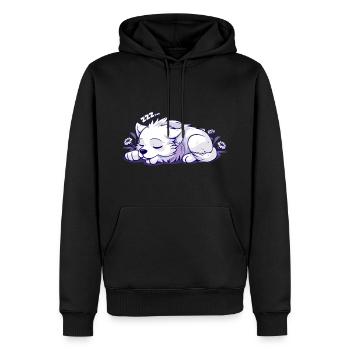 Chien endormi - Autocollant - Sweat à capuche Premium bio Homme - noir - Devant - Nico (187cm)