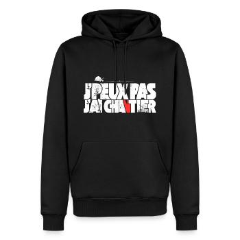 J'peux pas J'ai Chantier - Sweat à capuche Premium bio Homme - noir - Devant - Nico (187cm)