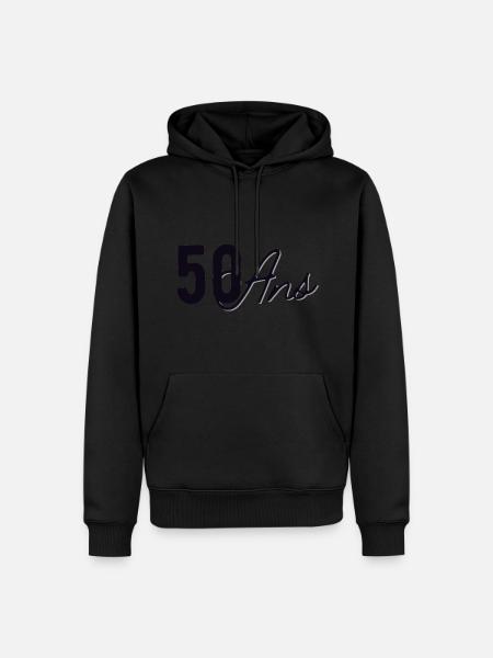 50 Ans - Sweat à capuche Premium bio Homme - noir