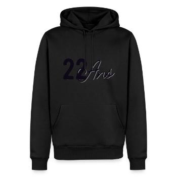 22 Ans - Sweat à capuche Premium bio Homme - noir - Devant - Nico (187cm)