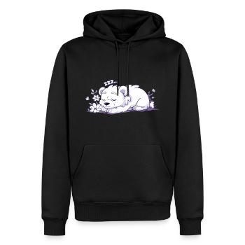 Ours endormi - Autocollant - Sweat à capuche Premium bio Homme - noir - Devant - Nico (187cm)
