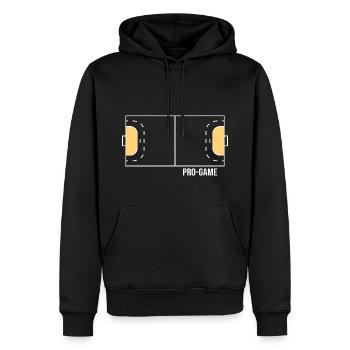 Handball Handballfeld Sprungwurf Handballhalle - Männer Premium Bio Hoodie - Schwarz - Vorne - Nico (187cm)