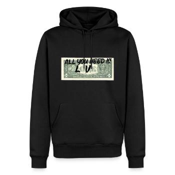 Alles, was Sie brauchen, ist Geld - Männer Premium Bio Hoodie - Schwarz - Vorne - Nico (187cm)