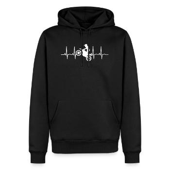 Enduro Motorcross Stunt Retro Motorcycle Motocross - Sweat à capuche Premium bio Homme - noir - Devant - Nico (187cm)