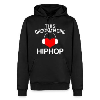 cette brooklyn girl hip hop Graphic - Sweat à capuche Premium bio Homme - noir - Devant - Nico (187cm)