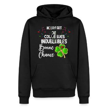 Tee-shirt de la part de collègues inoubliables - Sweat à capuche Premium bio Homme - noir - Devant - Nico (187cm)