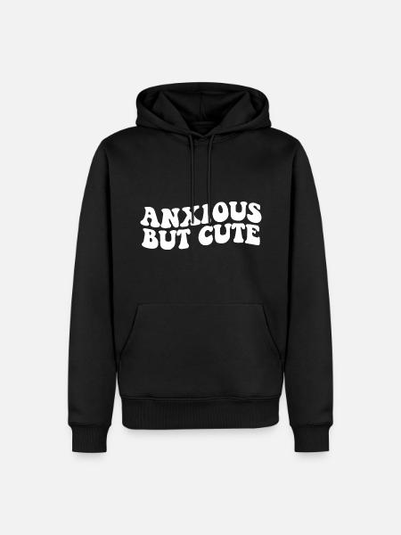 Ängstlicher, aber süßer Angstbekämpfer Spaß - Männer Premium Bio Hoodie - Schwarz