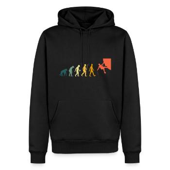 Klettern Evolution Retro Sportklettern Kletterer - Männer Premium Bio Hoodie - Schwarz - Vorne - Nico (187cm)