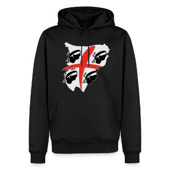 La Sardaigne avec 4 Maures - Sweat à capuche Premium bio Homme - noir - Devant - Nico (187cm)