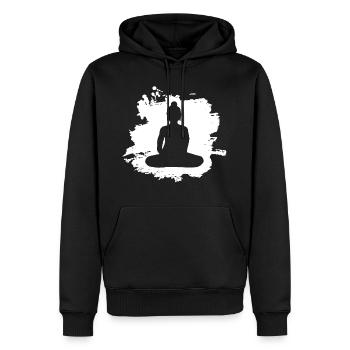 Yoga Buddha Yogi Art - Männer Premium Bio Hoodie - Schwarz - Vorne - Nico (187cm)