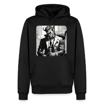 Diable élégant avec costume et cravate - Sweat à capuche Premium bio Homme - noir - Devant - Nico (187cm)