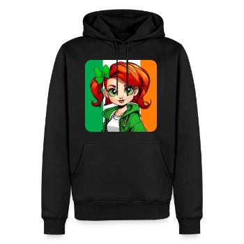 Niedliches irisches rothaariges Mädchen - Männer Premium Bio Hoodie - Schwarz - Vorne - Nico (187cm)