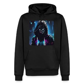 Fille Cyberpunk Cool - Sweat à capuche Premium bio Homme - noir - Devant - Nico (187cm)