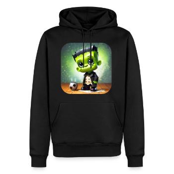 Mignon petit monstre vert - Sweat à capuche Premium bio Homme - noir - Devant - Nico (187cm)