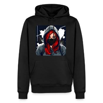 Cooles Rudegirl - Männer Premium Bio Hoodie - Schwarz - Vorne - Nico (187cm)