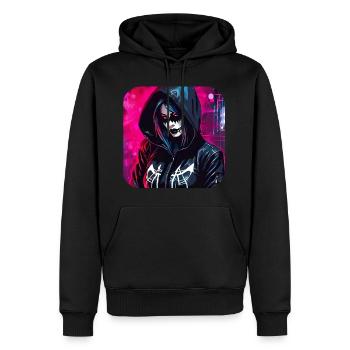 Fille Cyberpunk Cool - Sweat à capuche Premium bio Homme - noir - Devant - Nico (187cm)