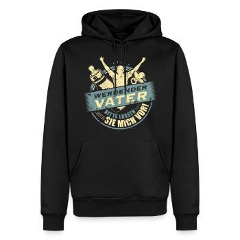 Family Design werdender Vater Farbset 3 - Männer Premium Bio Hoodie - Schwarz - Vorne - Nico (187cm)