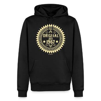 Original seit 67 - Geburtstags Geschenk - - Männer Premium Bio Hoodie - Schwarz - Vorne - Nico (187cm)