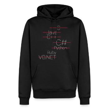 RUBY / RUBY ON RAILS - Men’s Premium Organic Hoodie - black - Front - Nico (187cm)