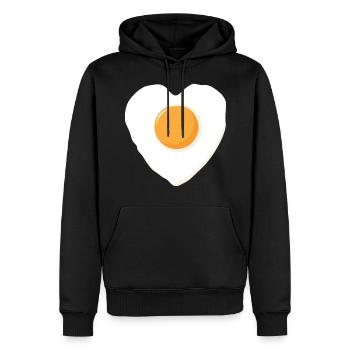 Spiegeleiliebe - Männer Premium Bio Hoodie - Schwarz - Vorne - Nico (187cm)