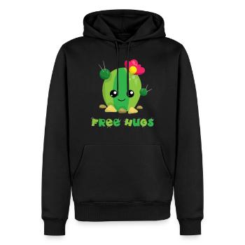 FREE HUGS - Süßer Comic Kaktus Geschenk Shirts - Männer Premium Bio Hoodie - Schwarz - Vorne - Nico (187cm)