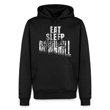 Downhill Geschenk Downhiller shirt - Männer Premium Bio Hoodie - Schwarz - Vorne - Nico (187cm)