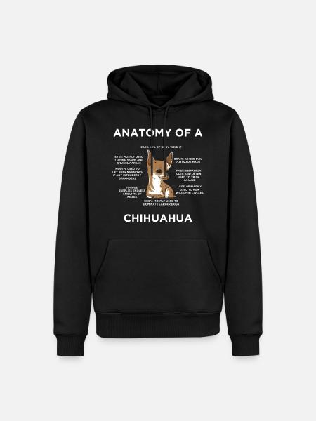Anatomie eines Chihuahua-Geschenks - Männer Premium Bio Hoodie - Schwarz