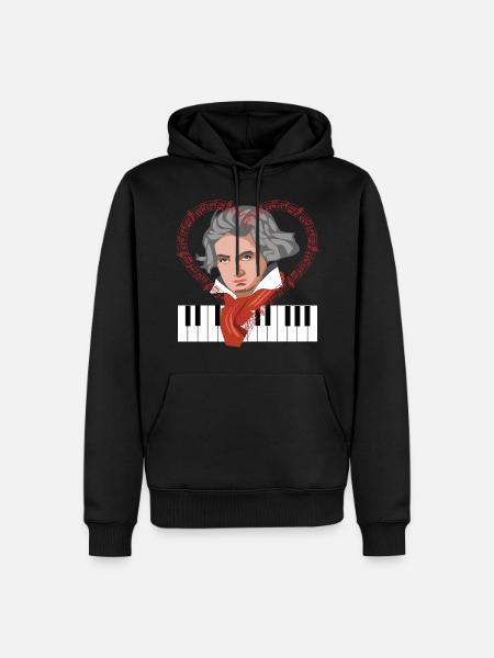 J’adore Beethoven compositeur pianiste classique - Sweat à capuche Premium bio Homme - noir