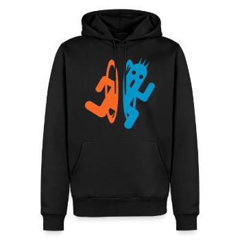 Portale und 1000 Nadeln - Männer Premium Bio Hoodie - Schwarz - Vorne - Nico (187cm)