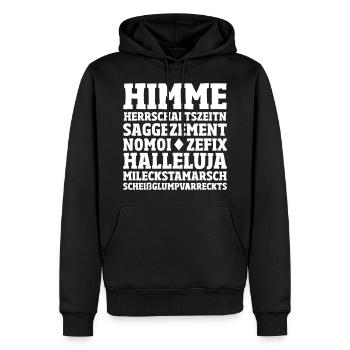 Curse on Bavarian gift - Men’s Premium Organic Hoodie - black - Front - Nico (187cm)