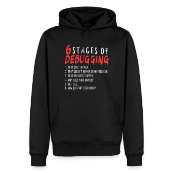 Debugging Definition Programmierer I Fehlersuche - Männer Premium Bio Hoodie - Schwarz - Vorne - Nico (187cm)