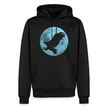 Aigle pleine lune - Sweat à capuche Premium bio Homme - noir - Devant - Nico (187cm)