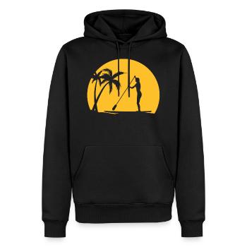SUP - Sweat à capuche Premium bio Homme - noir - Devant - Nico (187cm)