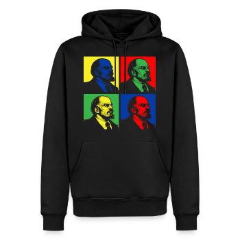 Pop Art Lenin - Männer Premium Bio Hoodie - Schwarz - Vorne - Nico (187cm)