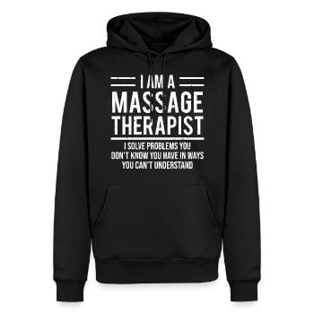 Lustiger Massage-Therapeut lösen Problem-T-Shirt - Männer Premium Bio Hoodie - Schwarz - Vorne - Nico (187cm)