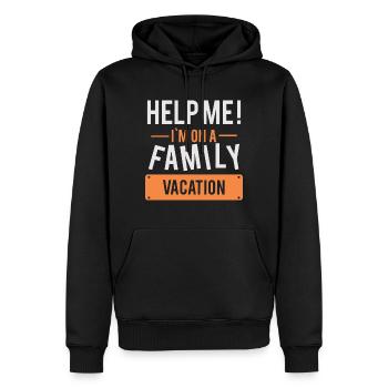 Aide moi! Famille de vacances voyage en famille - Sweat à capuche Premium bio Homme - noir - Devant - Nico (187cm)