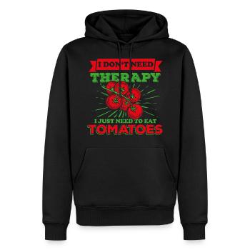 Tomates - Sweat à capuche Premium bio Homme - noir - Devant - Nico (187cm)