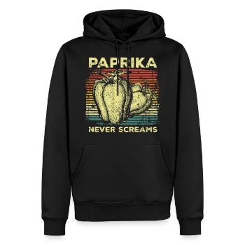 Veganer Paprika - Männer Premium Bio Hoodie - Schwarz - Vorne - Nico (187cm)