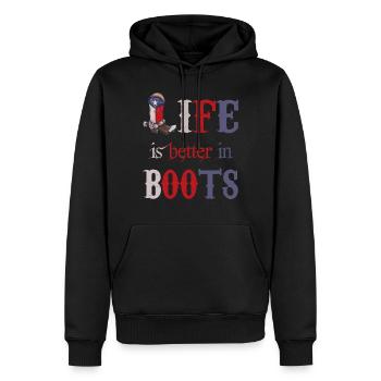 Texas Dallas Cowboy Bottes Wild West Western - Sweat à capuche Premium bio Homme - noir - Devant - Nico (187cm)