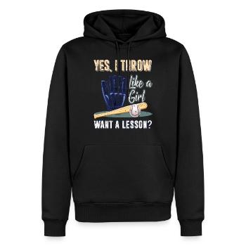 Balle de baseball softball bat gant sport - Sweat à capuche Premium bio Homme - noir - Devant - Nico (187cm)