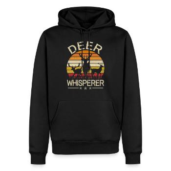 Hirsch Hirschgeweih Hirsche Retro Vintage - Männer Premium Bio Hoodie - Schwarz - Vorne - Nico (187cm)