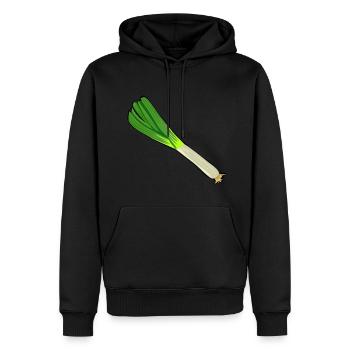 Broad-leaved leek leek leek onion vegetable garden - Men’s Premium Organic Hoodie - black - Front - Nico (187cm)