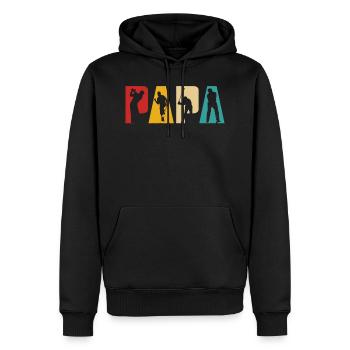 Golfer Golf Retro Golfspieler Papa Dad Vater - Männer Premium Bio Hoodie - Schwarz - Vorne - Nico (187cm)
