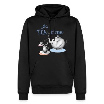 Teelefant - Männer Premium Bio Hoodie - Schwarz - Vorne - Nico (187cm)