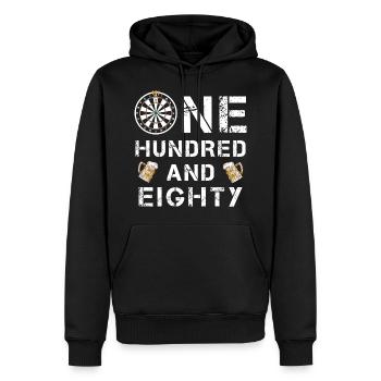 Fléchettes Cent Quatre-vingt - Sweat à capuche Premium bio Homme - noir - Devant - Nico (187cm)